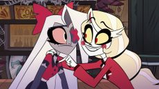 Vaggie and Charlie look at each other close up in Hazbin Hotel, one of the best Prime Video shows