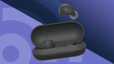 The best budget wireless earbuds against a violet background